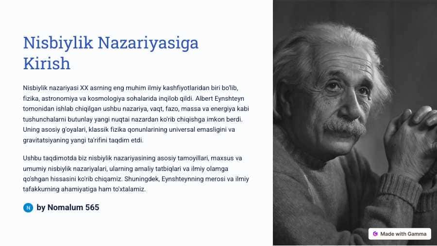 Nisbiylik-Nazariyasiga-Kirish Taqdimot