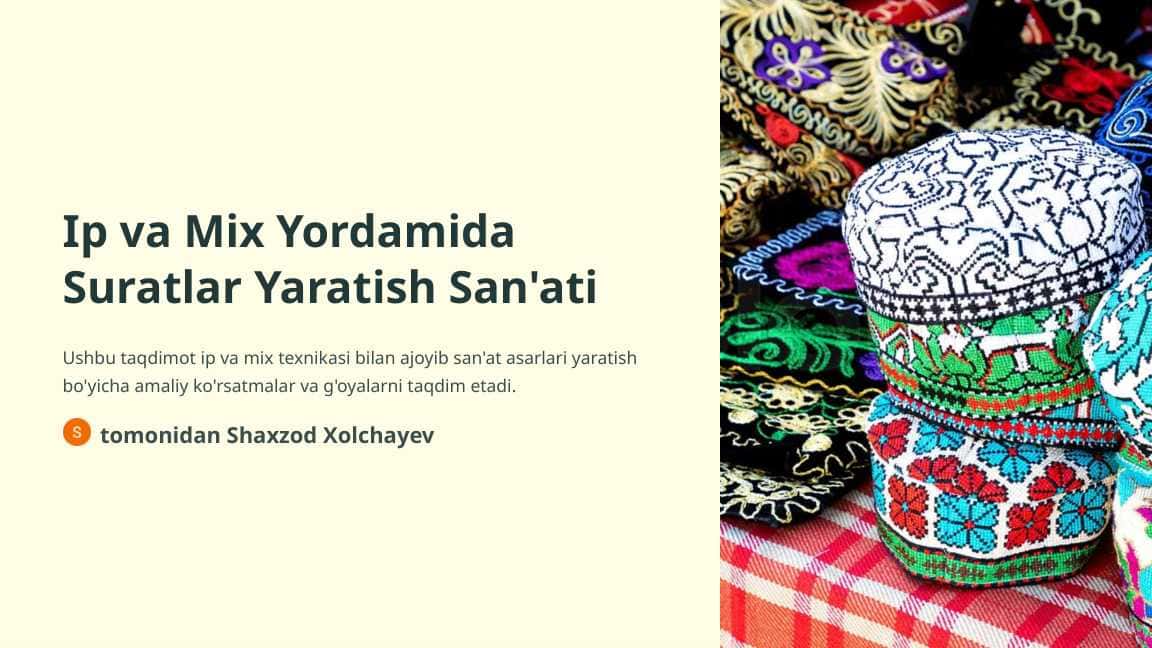 Ip va Mix Yordamida Suratlar Yaratish Sanati