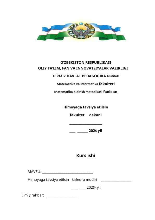 Matematikani o’qitishning ahamiyati va metodik asoslari