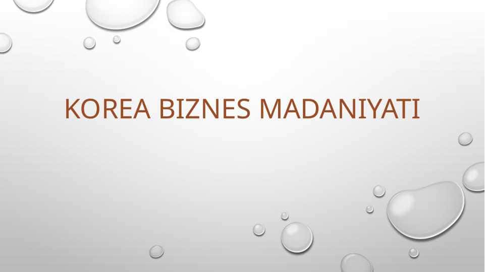 Korea biznes madaniyati