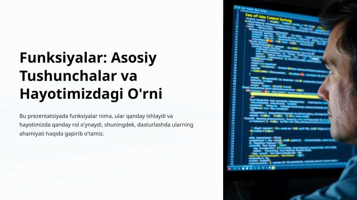 Funksiyalar:Asosiy tushunchalar va hayotimizdagi o'rni