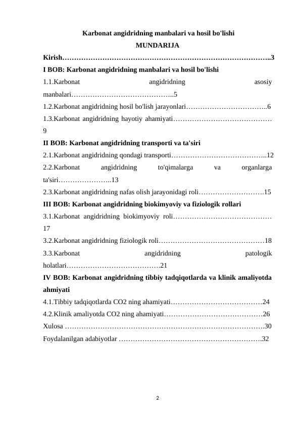 Karbonat angidridning manbalari va hosil bo'lishi