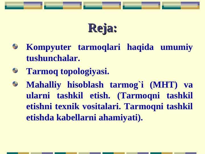 Kompyutеr tarmoqlari haqida umumiy tushunchalar