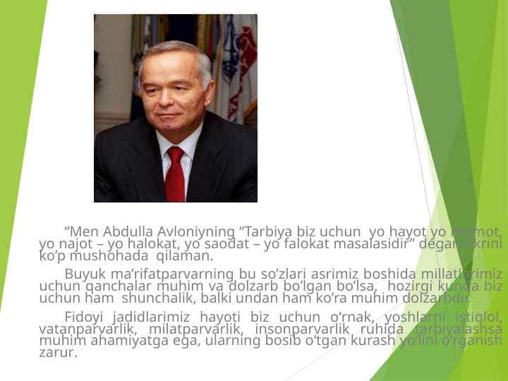 Jadidchilik qarashlarida milliy davlatchilik g’oyalarining o’rni