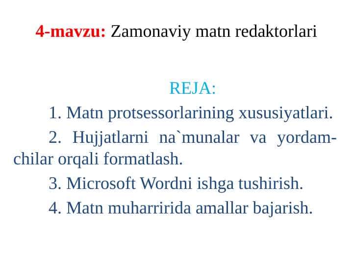 Zamonaviy matn redaktorlari