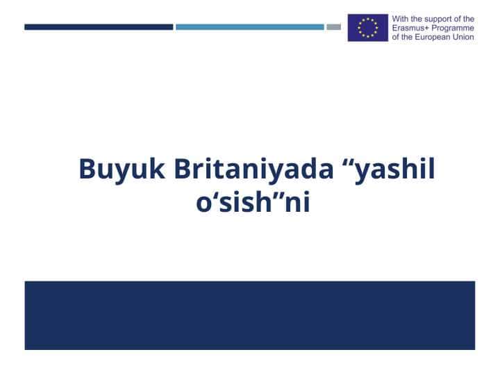 Buyuk Britaniyada “yashil oʻsish”ni