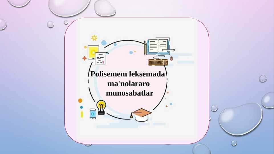 Polisemem leksemada ma'nolararo munosabatlar