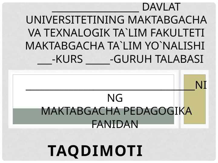 Aqliy tarbiya haqida tushuncha
