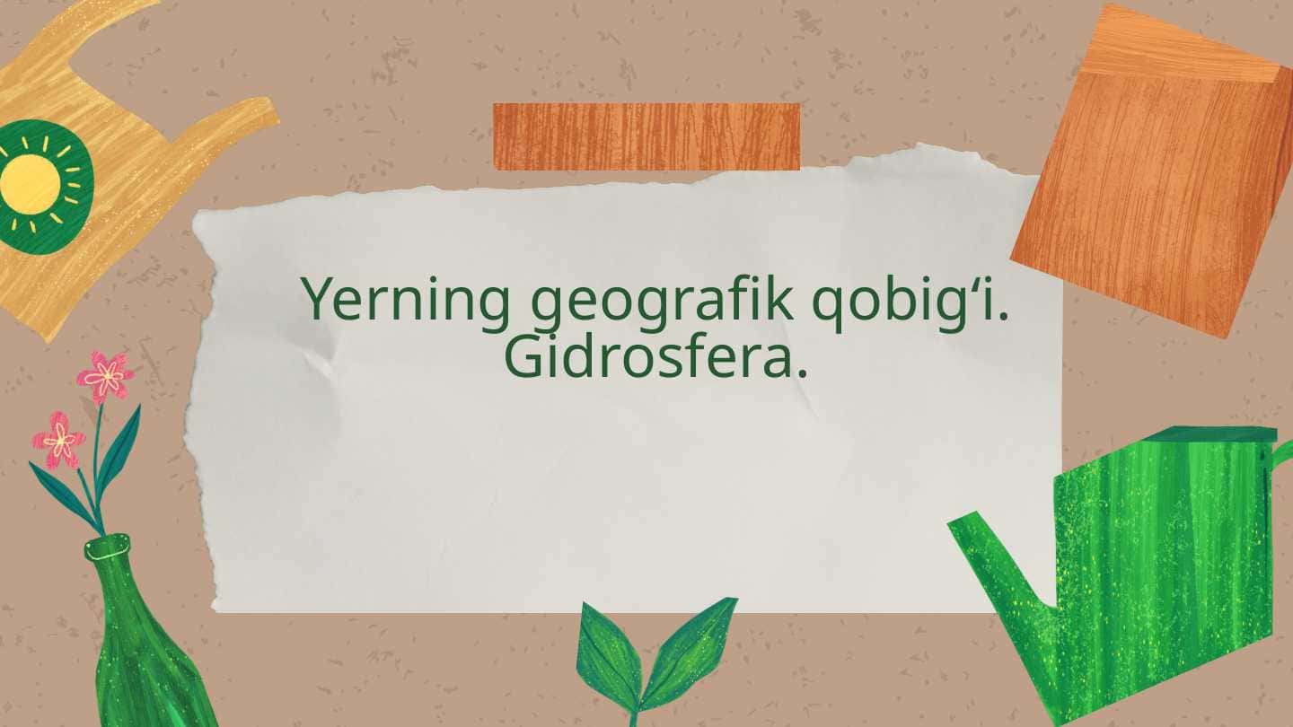 Yerning geografik qobig‘i. Gidrosfera.