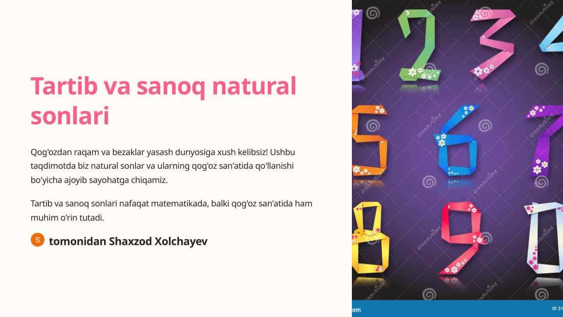 Tartib va sanoq natural sonlari