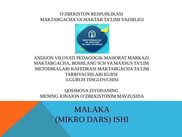Mening jonajon O’zbekistonim