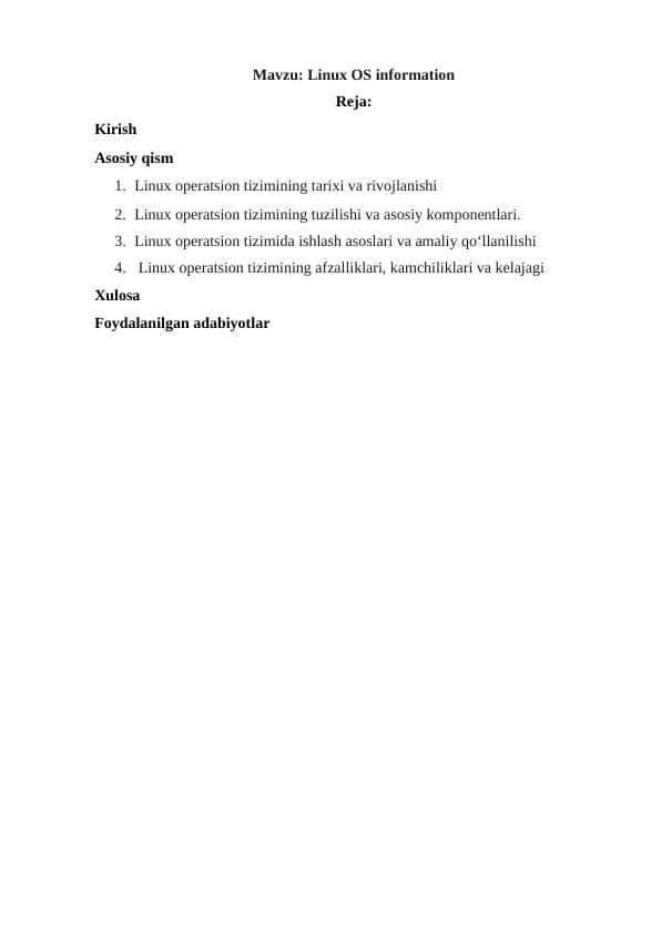 Linux OS information