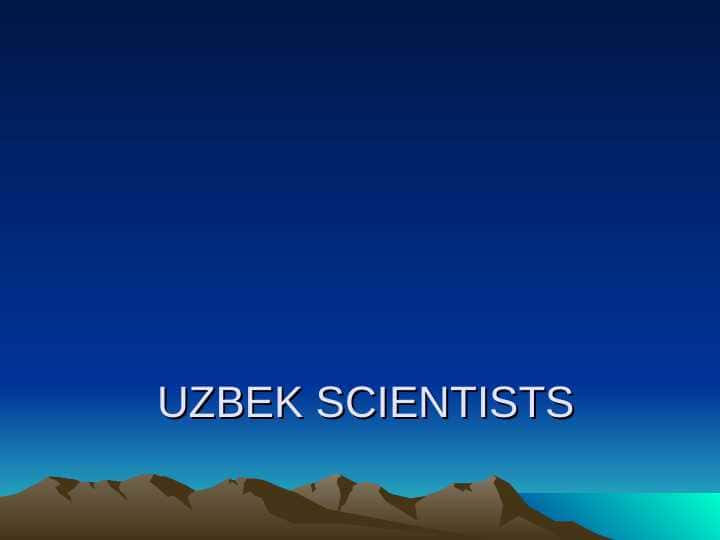 uzbek scientists