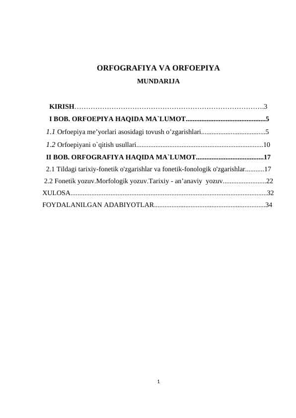 KURS ISHI. orfografiya va orfoepiya