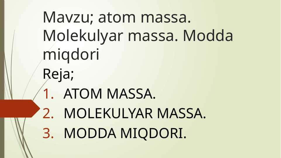 Atom massa molekulyar massa modda miqdor