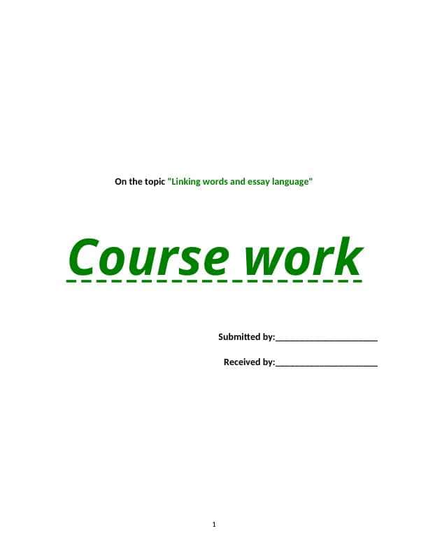 Linking words and essay language course work