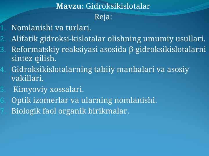 Gidroksikislotalar