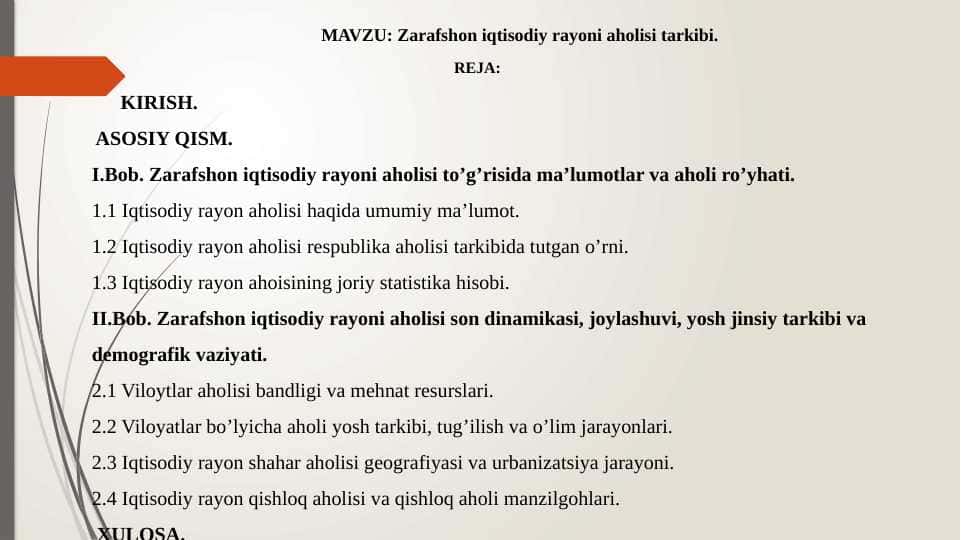 Zarafshon iqtisodiy rayoni aholisi tarkibi
