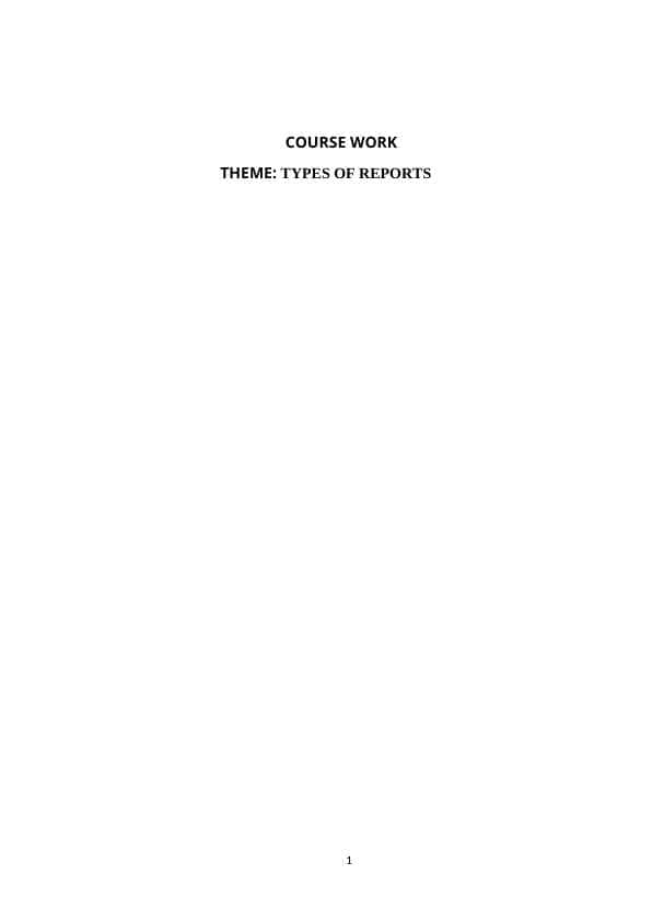 TYPES OF REPORTS course work