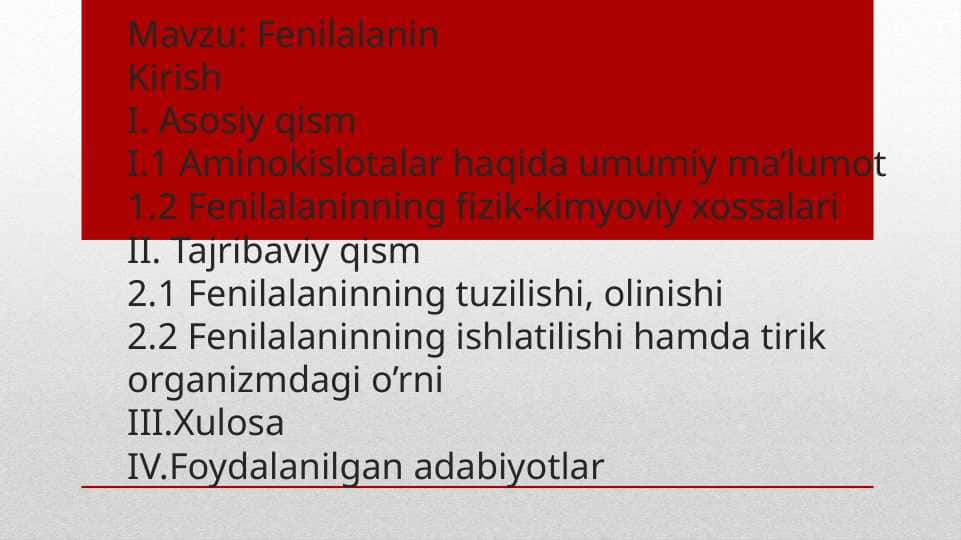Fenilalanin