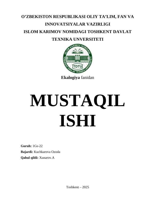 Atmasferaning ifloslanish muommolari