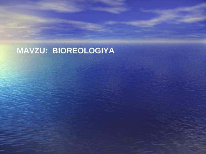 BIOREOLOGIYA