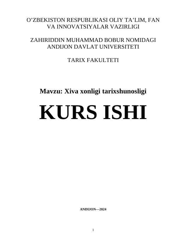 Xiva xonligi tarixshunosligi