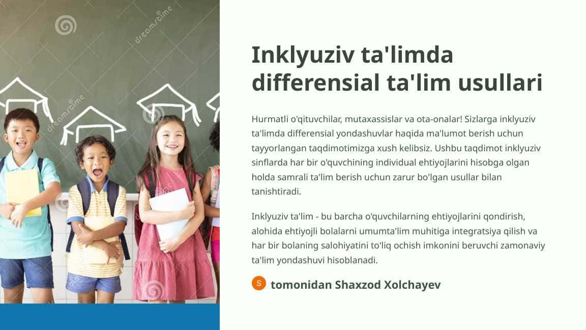 Inklyuziv ta'limda differensial ta'lim usullari