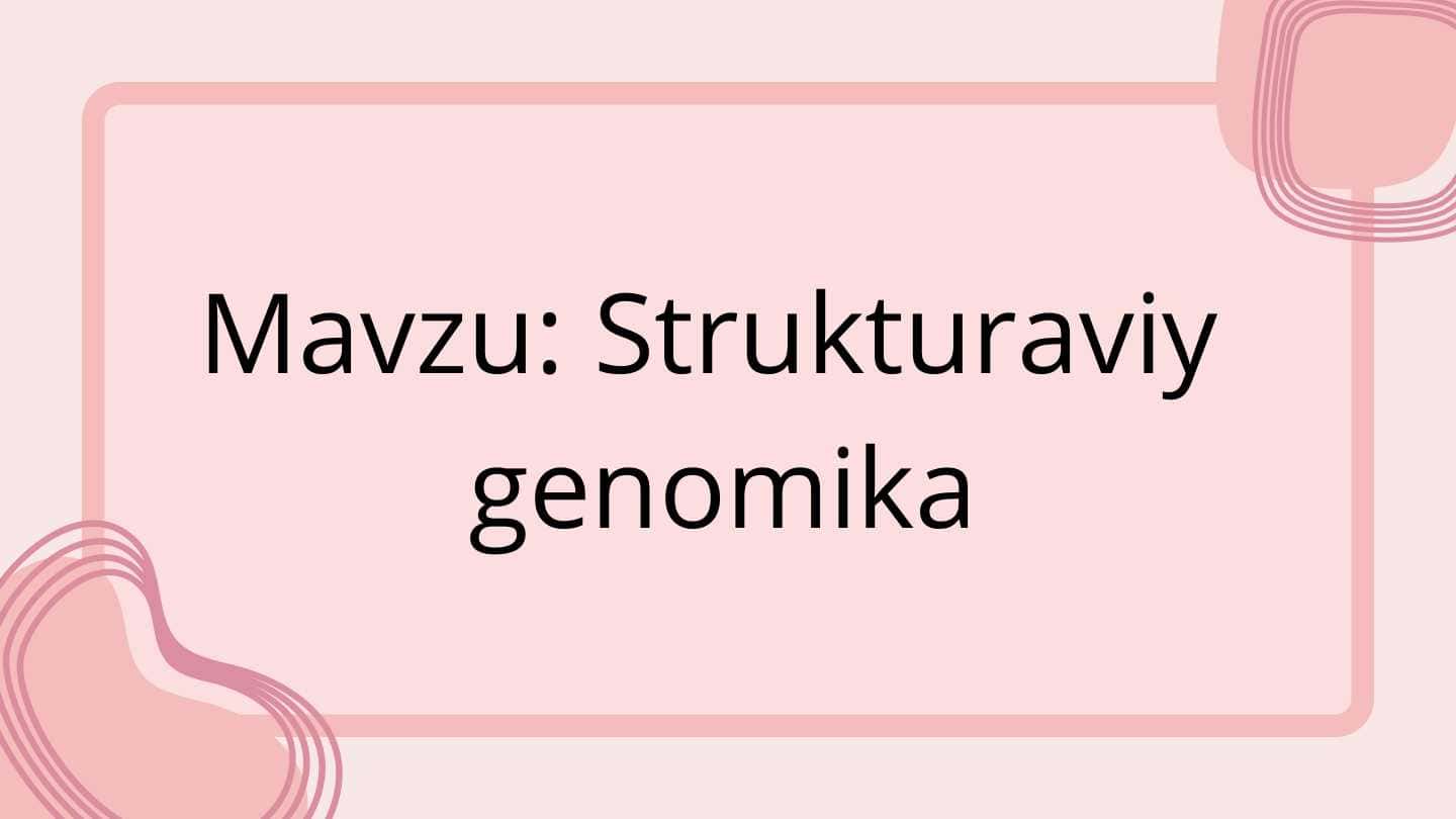 Strukturaviy
genomika