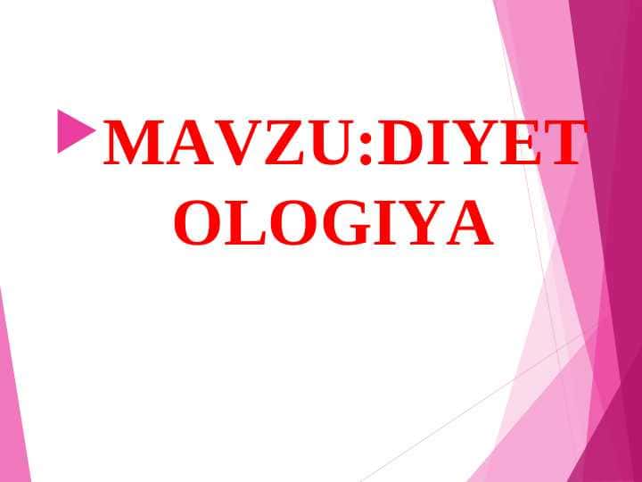 DIYETOLOGIYA