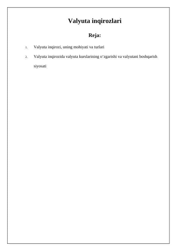Valyuta inqirozlari