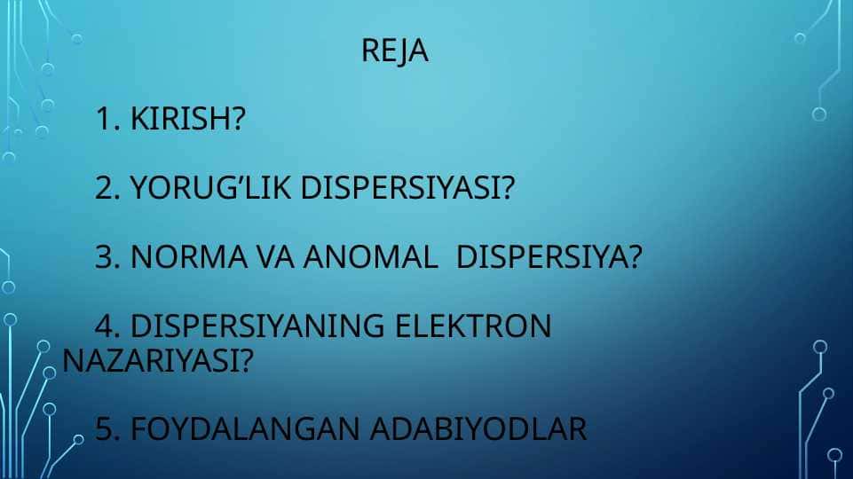 Yorug’lik DisPersiyasi