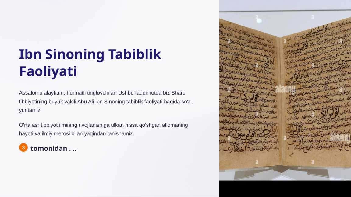 Ibn Sinoning Tabiblik Faoliyati