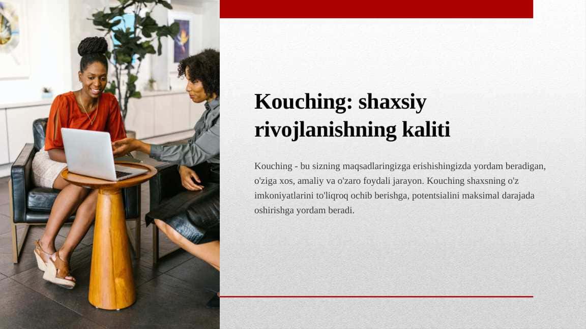 Kouching shaxsiy rivojlanish kaliti