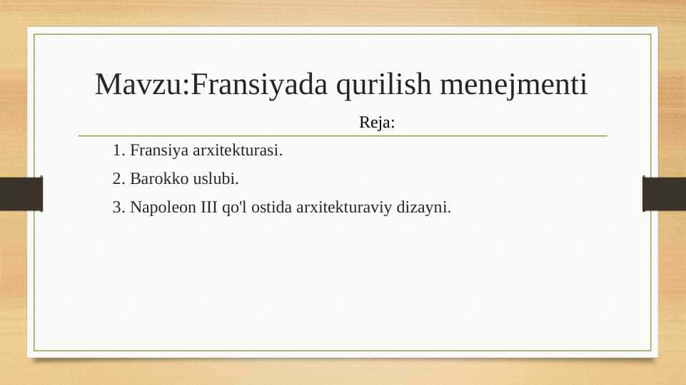 Fransiyada qurilish menejmenti