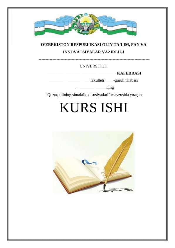 Qozoq tilining sintaktik xususiyatlari