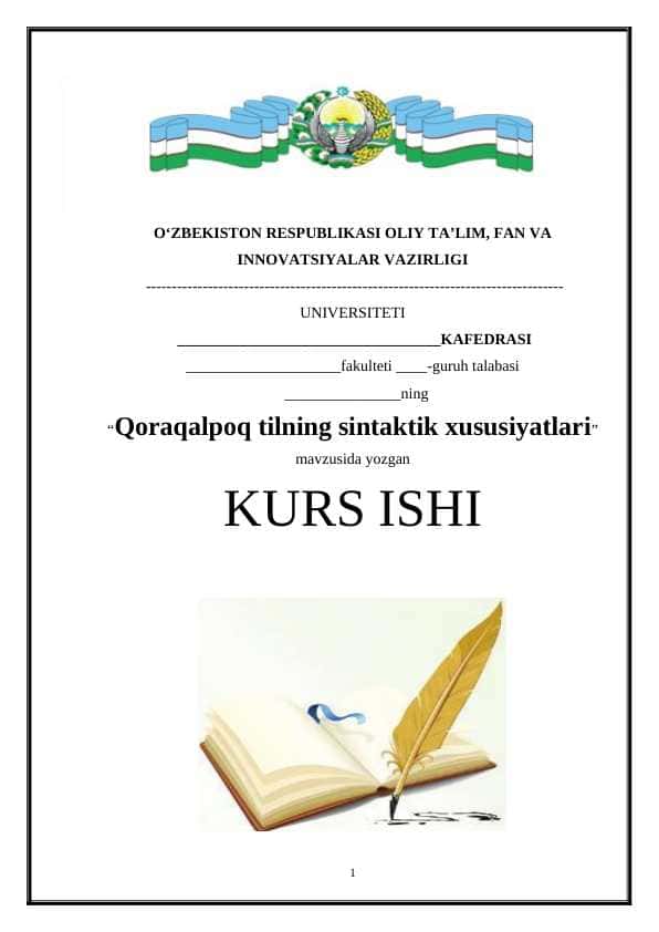 qoraqalpoq tilining sintaktik xususiyatlari