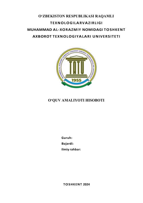 O'quv markaz amaliyot hisoboti