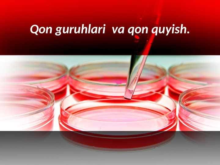 Qon guruhlari va qon quyish