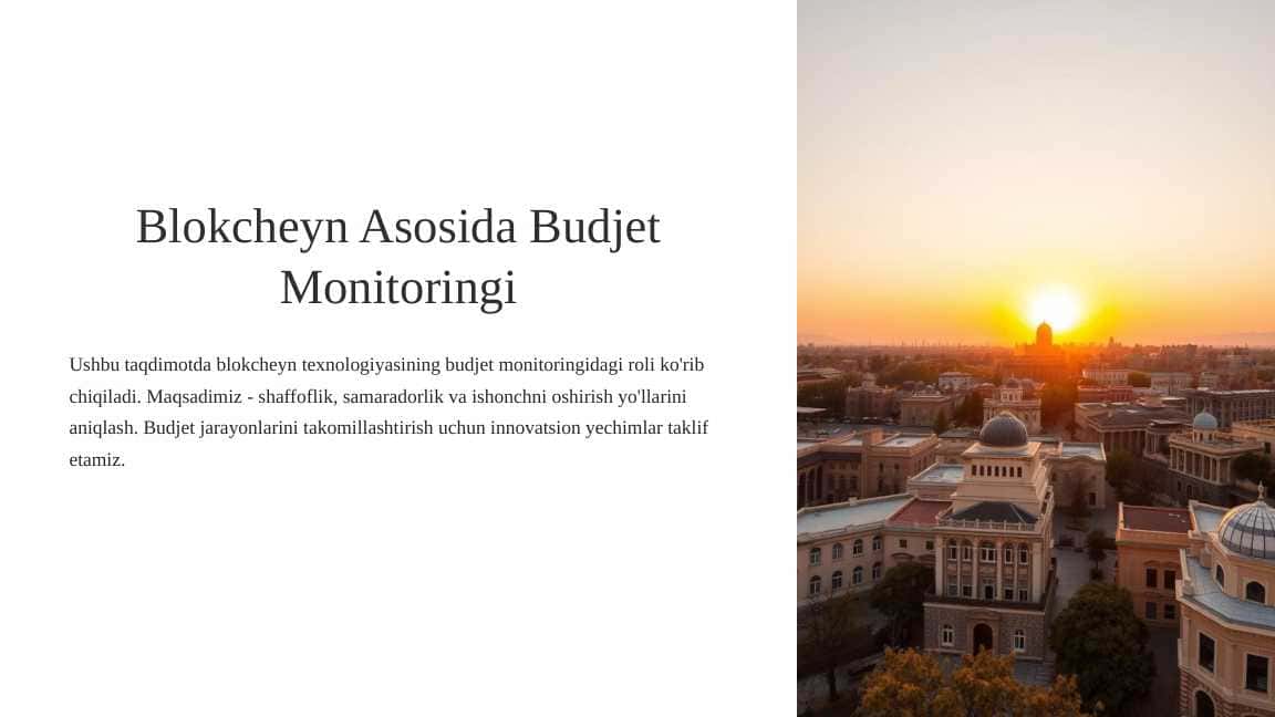 Blokcheyn Asosida Budjet Monitoringi
