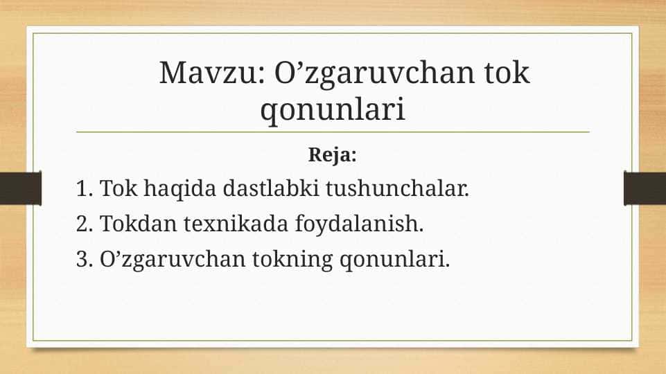 О‘zgarmas kuchlanish sathini siljitish qurilmasi.