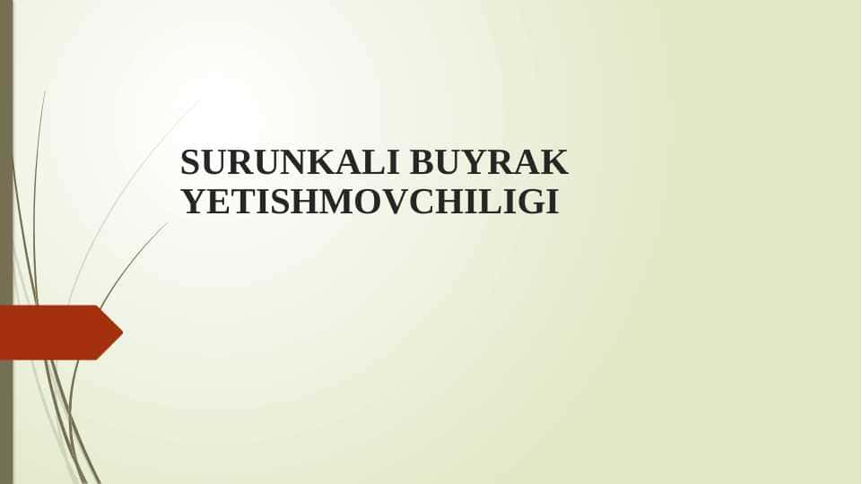 Surunkali buyrak yetishmovchiligi
