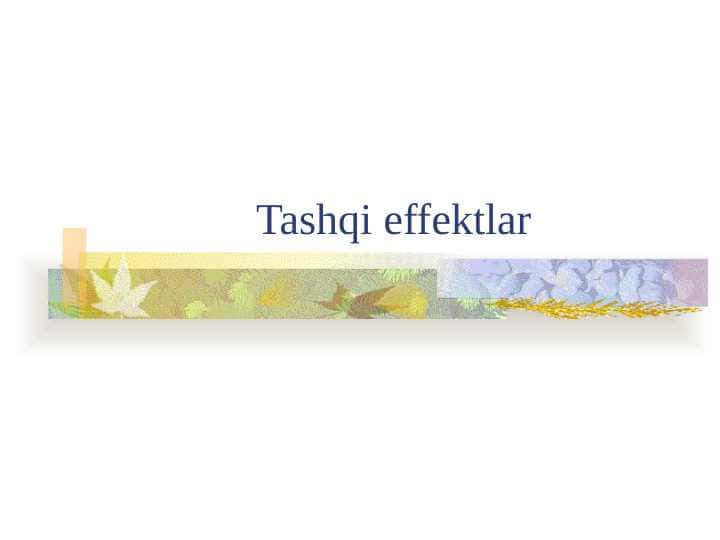 Tashqi effektlar
