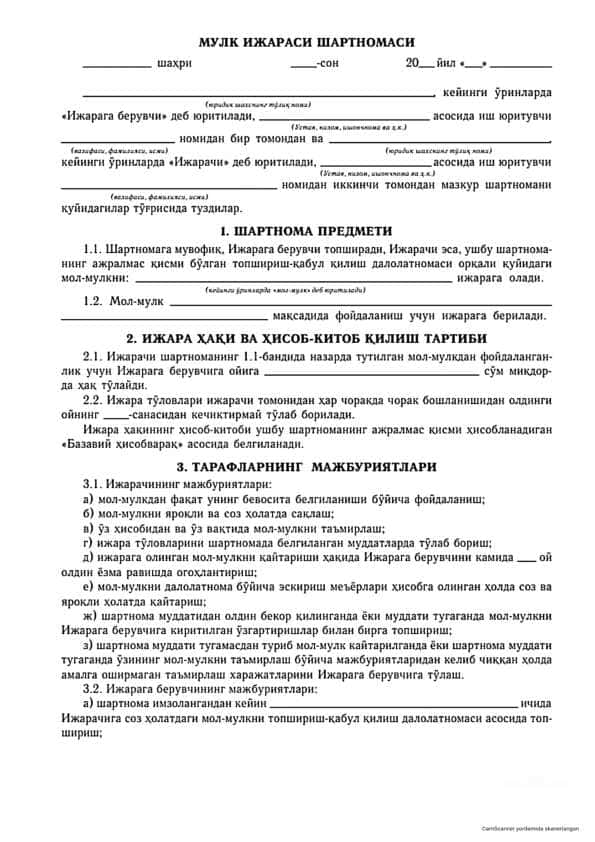 Mulk ijara shartnomasi