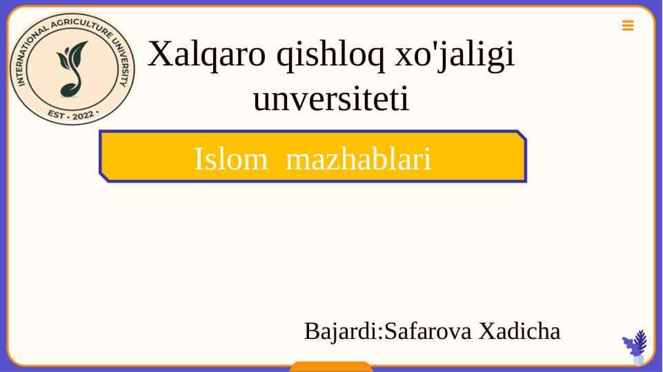 Islom mazhablari