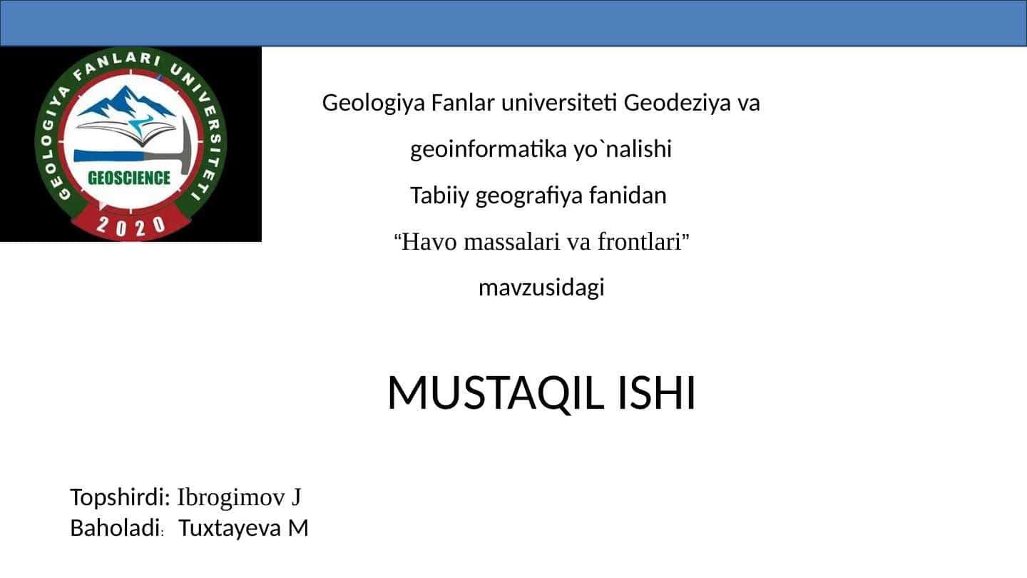 Havo massalari va frontlari