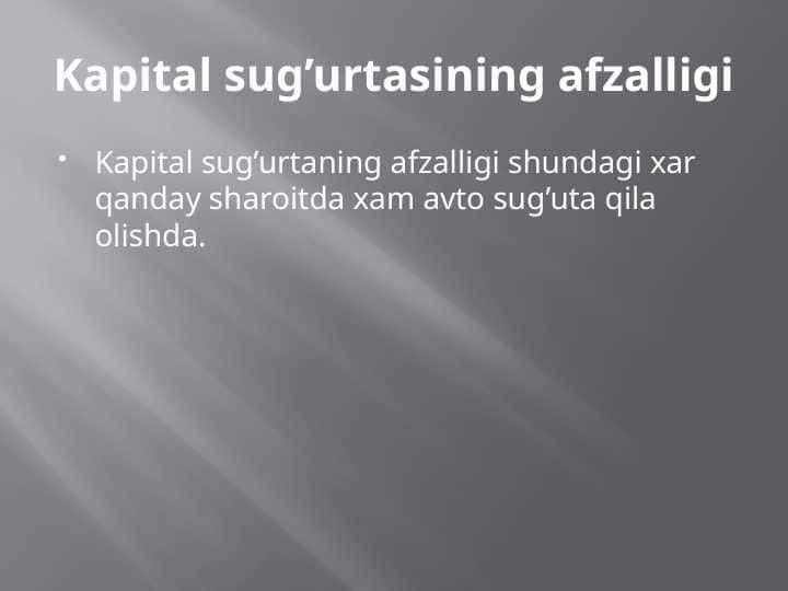 Kapital sug’urtasi