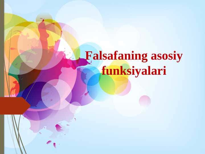 Falsafaning asosiy funksiyalari
