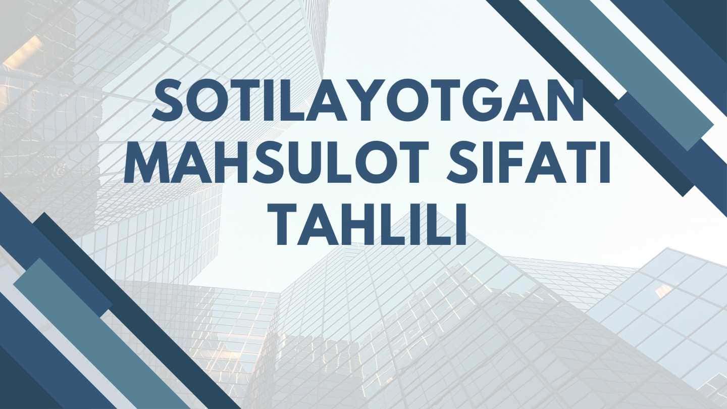 Sotilgan mahsulot