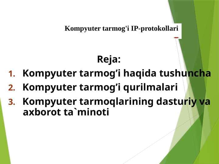 kompyuter tarmog'i IP-protokollari